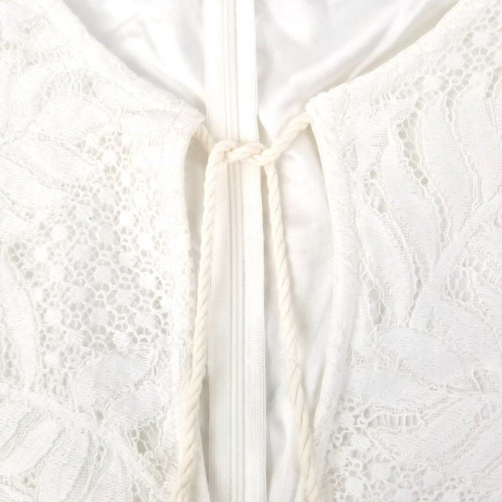 LOVERS + FRIENDS | White Lace Tassel Mini Dress XS - Picture 5 of 12